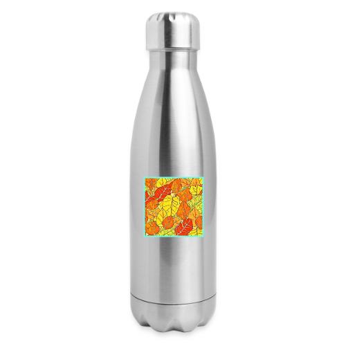 Neon Foliage Burst Vibrant Design - 17 oz Insulated Stainless Steel Water Bottle