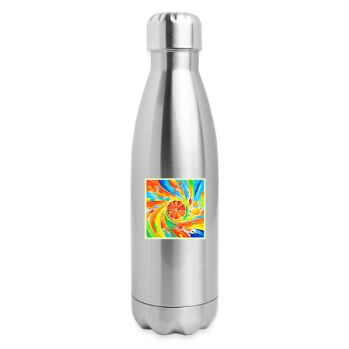 Citrus swirling Splash Design - 17 oz Insulated Stainless Steel Water Bottle