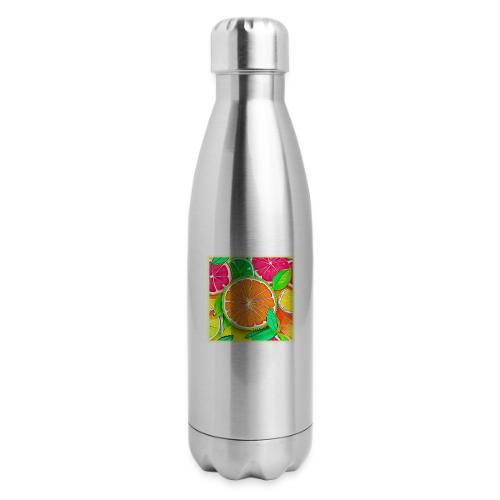 Colorful Citrus Pop Art - 17 oz Insulated Stainless Steel Water Bottle
