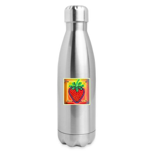 Colorful Strawberry Neon Glow - 17 oz Insulated Stainless Steel Water Bottle