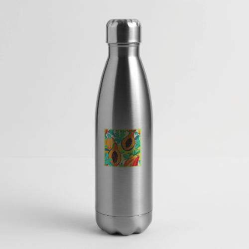 Tropical Papaya Pop Art - 17 oz Insulated Stainless Steel Water Bottle