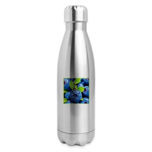 Fresh Blueberries Close-Up - 17 oz Insulated Stainless Steel Water Bottle