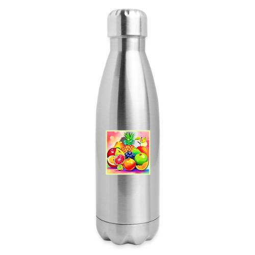 Tropical Fruit Assortment - 17 oz Insulated Stainless Steel Water Bottle