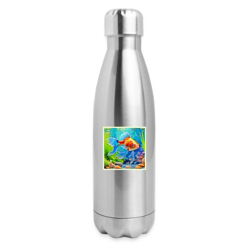 Colorful Tank Goldfish Design - 17 oz Insulated Stainless Steel Water Bottle