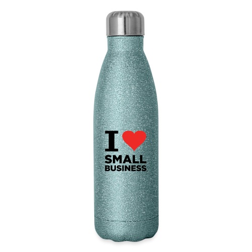 I Heart Small Business (Black & Red) - Insulated Stainless Steel Water Bottle