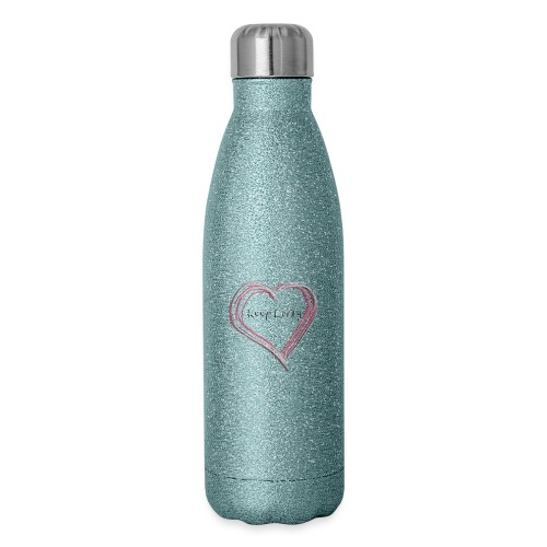 Keep Loving Hand Drawn Heart - 17 oz Insulated Stainless Steel Water Bottle