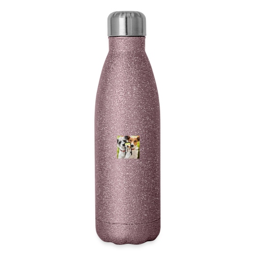 Dogs & Phone - 17 oz Insulated Stainless Steel Water Bottle