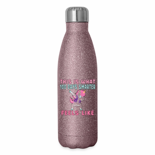 Dabbing Unicorn 100 Days Smarter Student Kids. - Insulated Stainless Steel Water Bottle