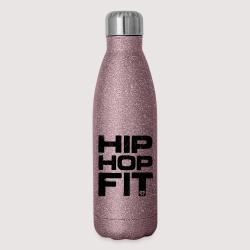 Hip-Hop Fit logo (Black distressed) - Insulated Stainless Steel Water Bottle