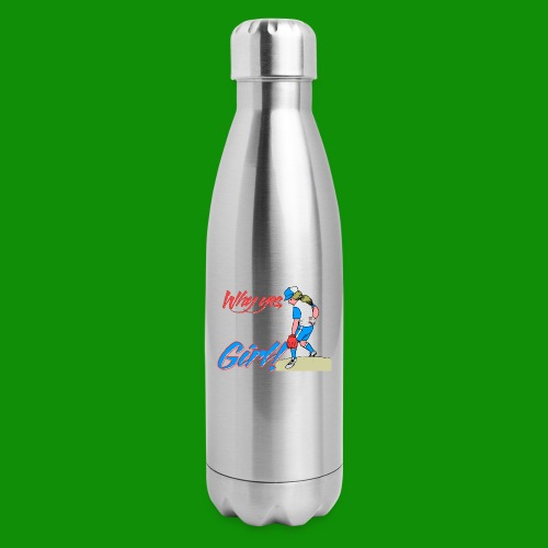 Softball Throw Like a Girl - Insulated Stainless Steel Water Bottle