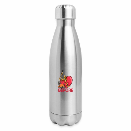 two cats before guys heart anti valentines day - Insulated Stainless Steel Water Bottle