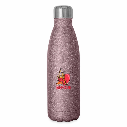 two cats before guys heart anti valentines day - Insulated Stainless Steel Water Bottle
