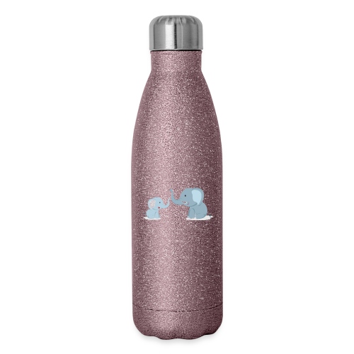 Father and Baby Son Elephant - Insulated Stainless Steel Water Bottle