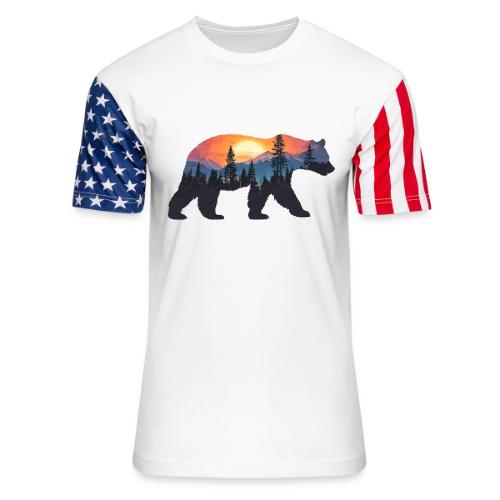 Mountain Spirit Bear - Unisex Stars & Stripes T-Shirt