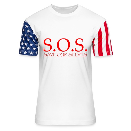 sos no emotion red - Unisex Stars & Stripes T-Shirt