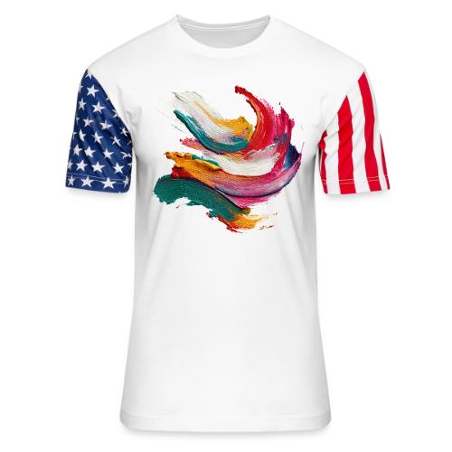 Colorful brushstrokes - Unisex Stars & Stripes T-Shirt