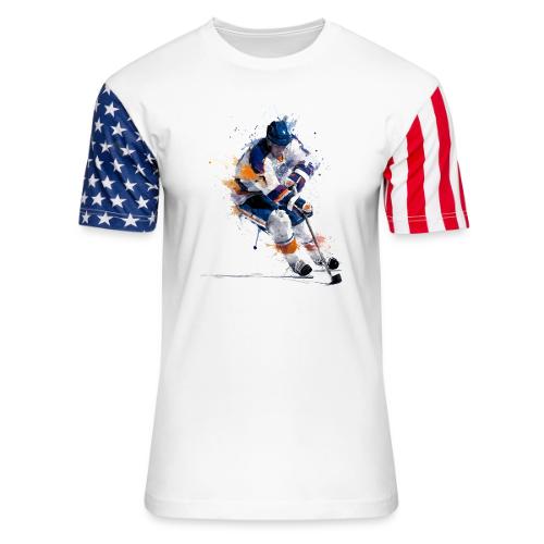 Hockey: Icy Streaks - Unisex Stars & Stripes T-Shirt