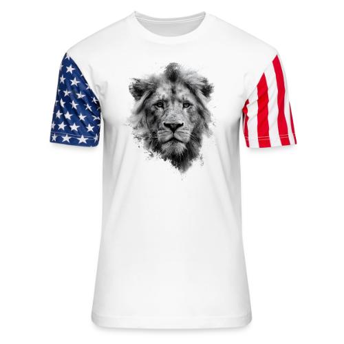 Lion: Monochrome King - Unisex Stars & Stripes T-Shirt