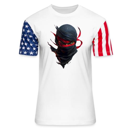 Crimson Stare Ninja - Unisex Stars & Stripes T-Shirt