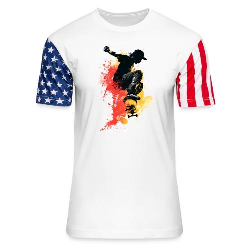 Skateboarding: Splash of Motion - Unisex Stars & Stripes T-Shirt