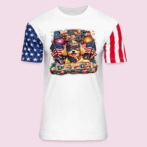 America 250 Dog Mom Patriotic Goldendoodle Shirt - Unisex Stars & Stripes T-Shirt