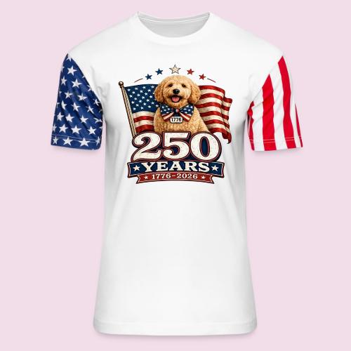 America 250 Dog Mom Goldendoodle - Unisex Stars & Stripes T-Shirt