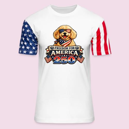 Freedom For America 250 Patriotic Goldendoodle - Unisex Stars & Stripes T-Shirt