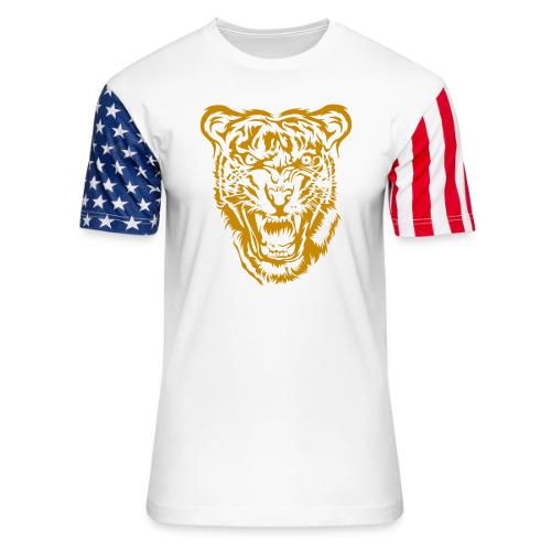 Roar into Adventure: Discover Tiger Souvenirs - Unisex Stars & Stripes T-Shirt