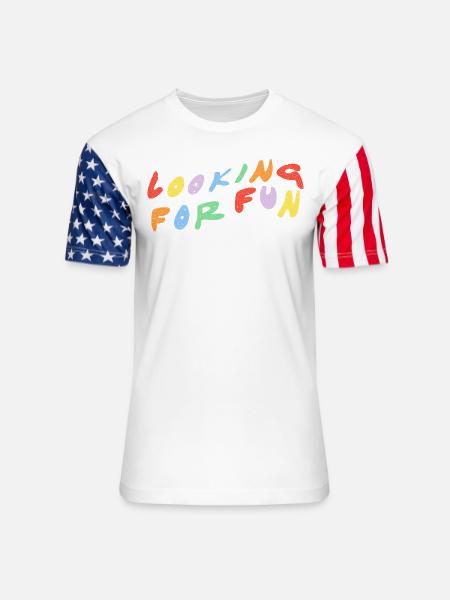 Looking for Fun - Unisex Stars & Stripes T-Shirt - white