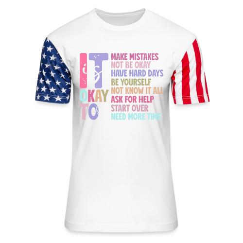 Harmony Collection - It s Okay To Make Mistakes - Unisex Stars & Stripes T-Shirt