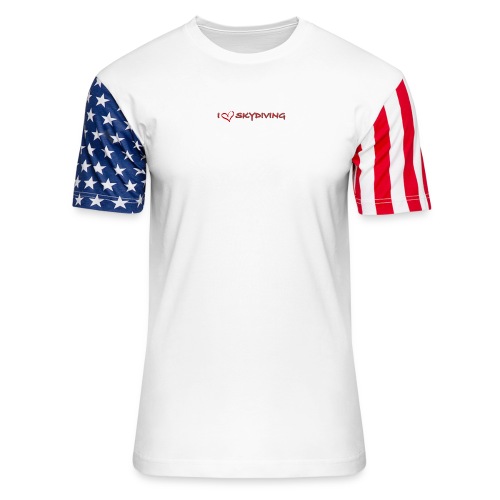 I love skydiving T-shirt/BookSkydive - Unisex Stars & Stripes T-Shirt