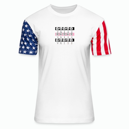 rose tri print - Unisex Stars & Stripes T-Shirt