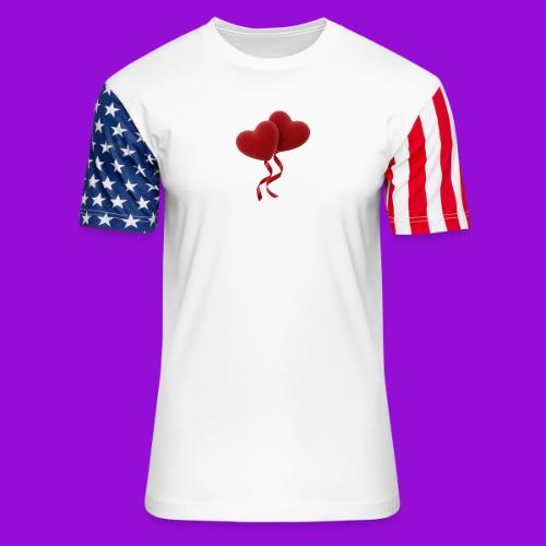 Two hearts together - Unisex Stars & Stripes T-Shirt