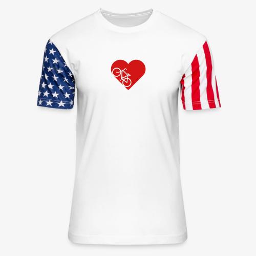 Bike in heart - Unisex Stars & Stripes T-Shirt
