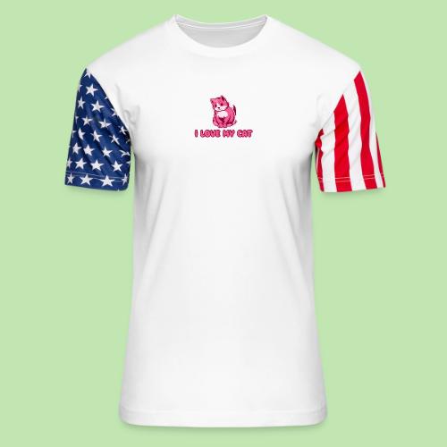 I love my cat - Unisex Stars & Stripes T-Shirt