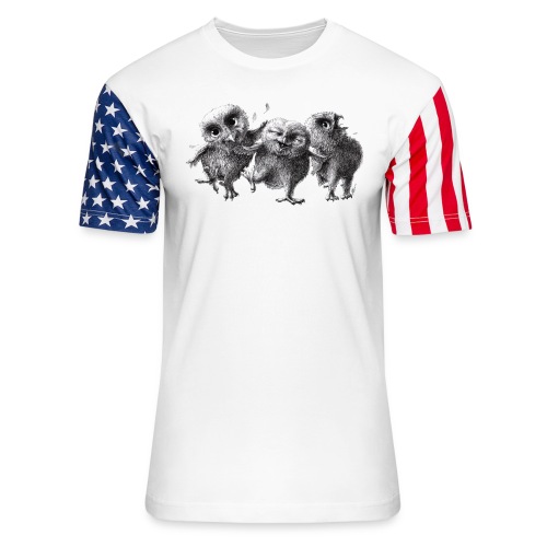 Three Crazy Owls - Unisex Stars & Stripes T-Shirt