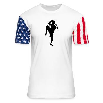 Muay Thai - Unisex Stars & Stripes T-Shirt - white - Front - Damien (186cm)