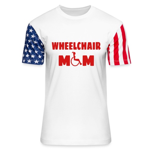 Wheelchair mom, wheelchair humor, roller fun # - Unisex Stars & Stripes T-Shirt