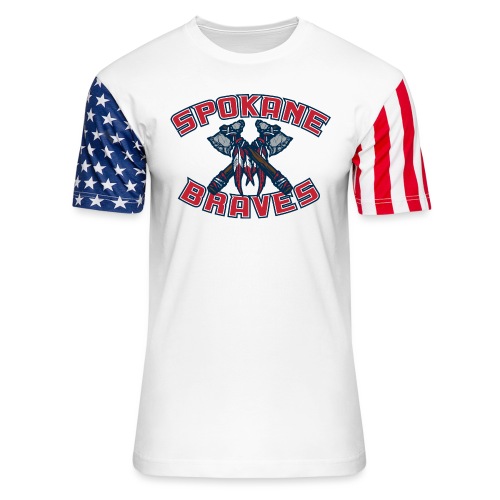 Spokane Braves Home Logo - Unisex Stars & Stripes T-Shirt