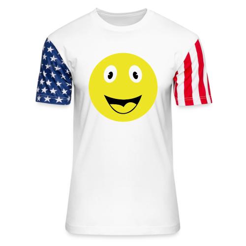 Yellow Happy Face Print - Unisex Stars & Stripes T-Shirt
