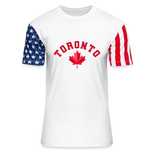 Toronto with maple leaf - Unisex Stars & Stripes T-Shirt