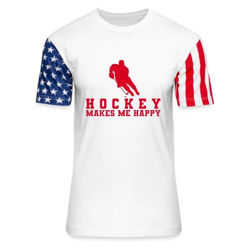 Hockey makes me happy - Unisex Stars & Stripes T-Shirt