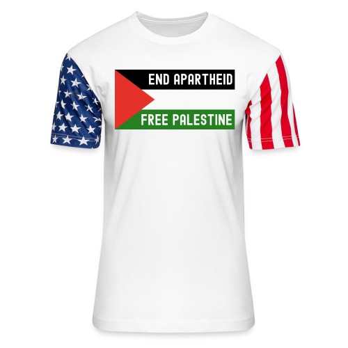 End Apartheid Free Palestine, Flag of Palestine - Unisex Stars & Stripes T-Shirt