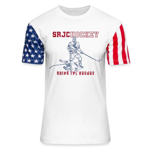 SRJC Hockey - Bring the Ruck (red/navy) - Unisex Stars & Stripes T-Shirt