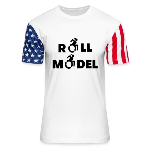 As a lady in a wheelchair i am a roll model - Unisex Stars & Stripes T-Shirt