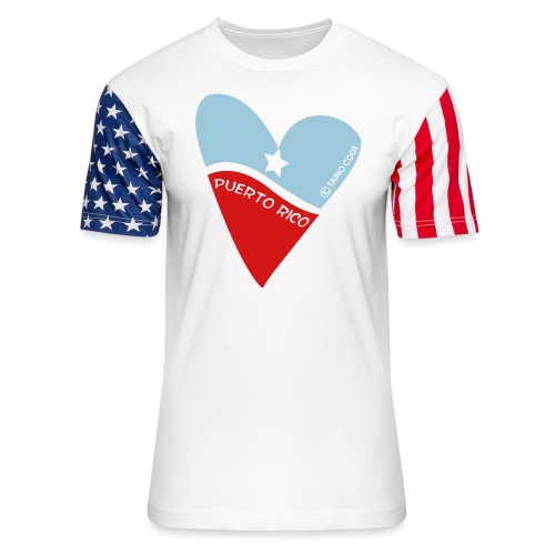 Corazón de Puerto Rico - Unisex Stars & Stripes T-Shirt