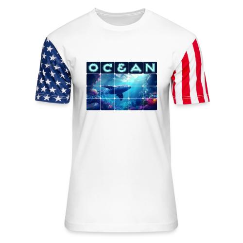 Ocean: Whale’s Path - Unisex Stars & Stripes T-Shirt