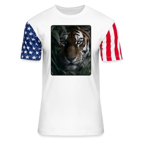 Tiger Jungle Eyes Wildlife Design - Unisex Stars & Stripes T-Shirt