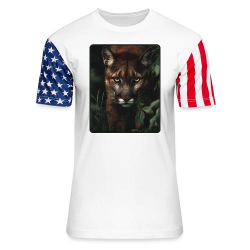 Cougar Jungle Predator Design - Unisex Stars & Stripes T-Shirt