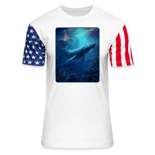 Humpback Whale Ocean Reef Design - Unisex Stars & Stripes T-Shirt